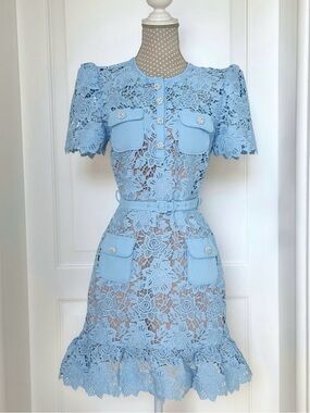 Light Blue Lace Mini Dress